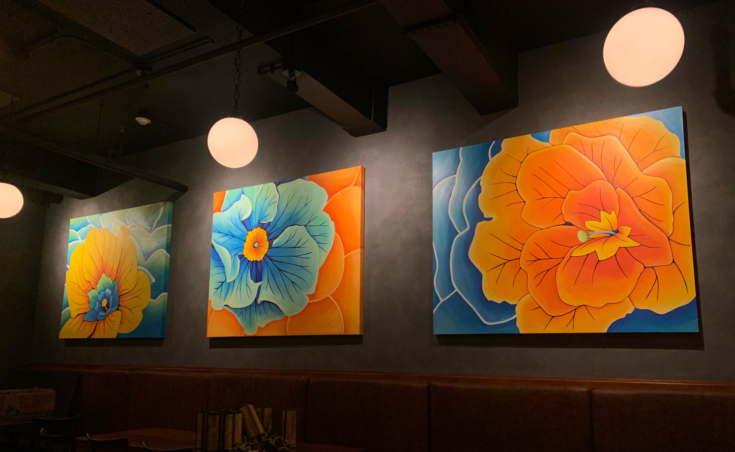 "REBIRTH" (Orange Primrose) Acrylic Painting 72x60