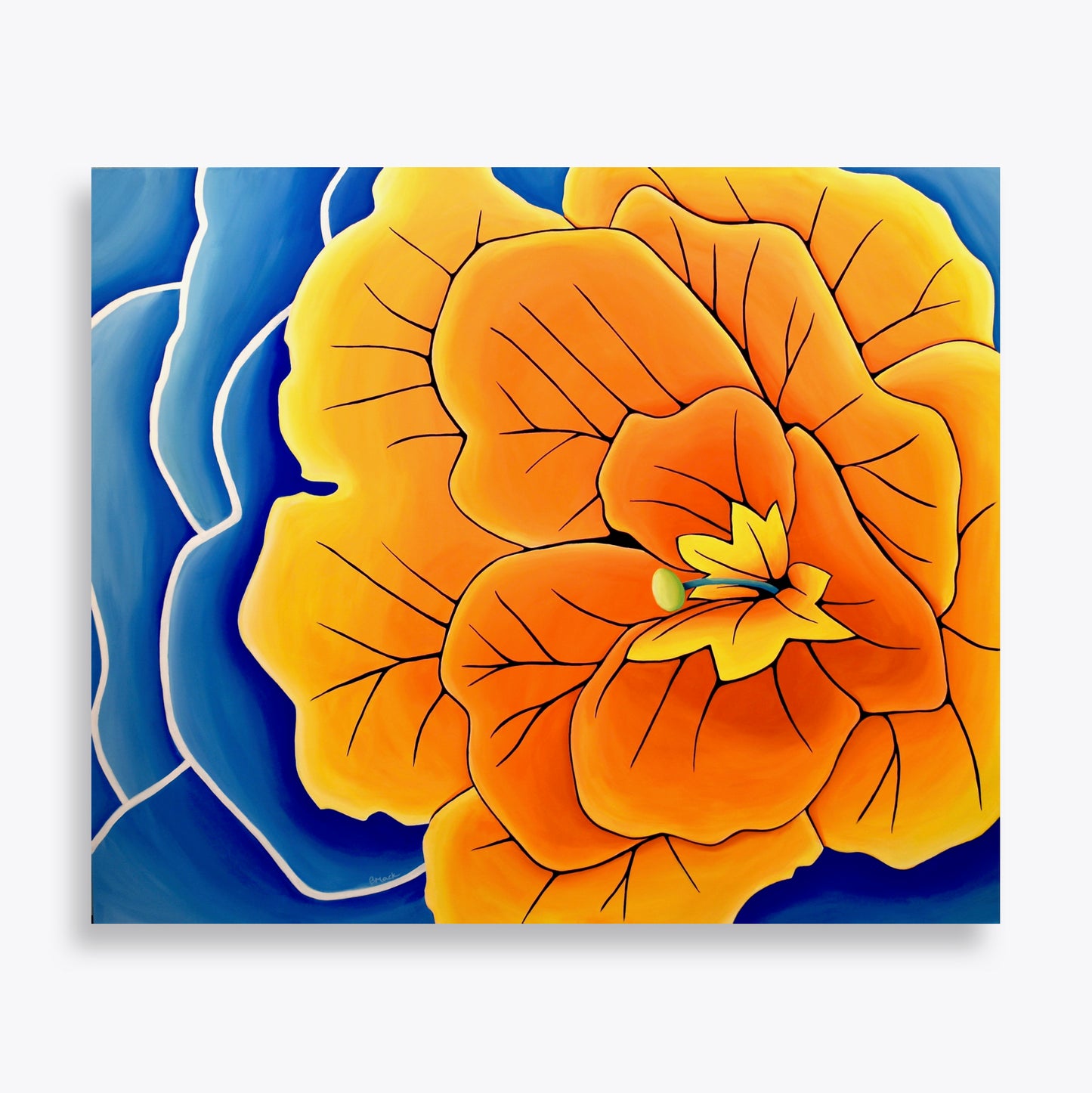 "REBIRTH" (Orange Primrose) Acrylic Painting 72x60