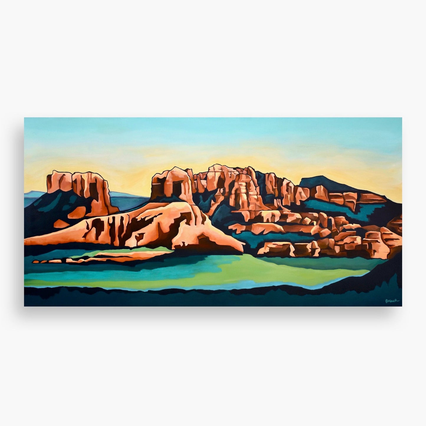 "SUNRISE IN SEDONA" Acrylic Painting 80x40