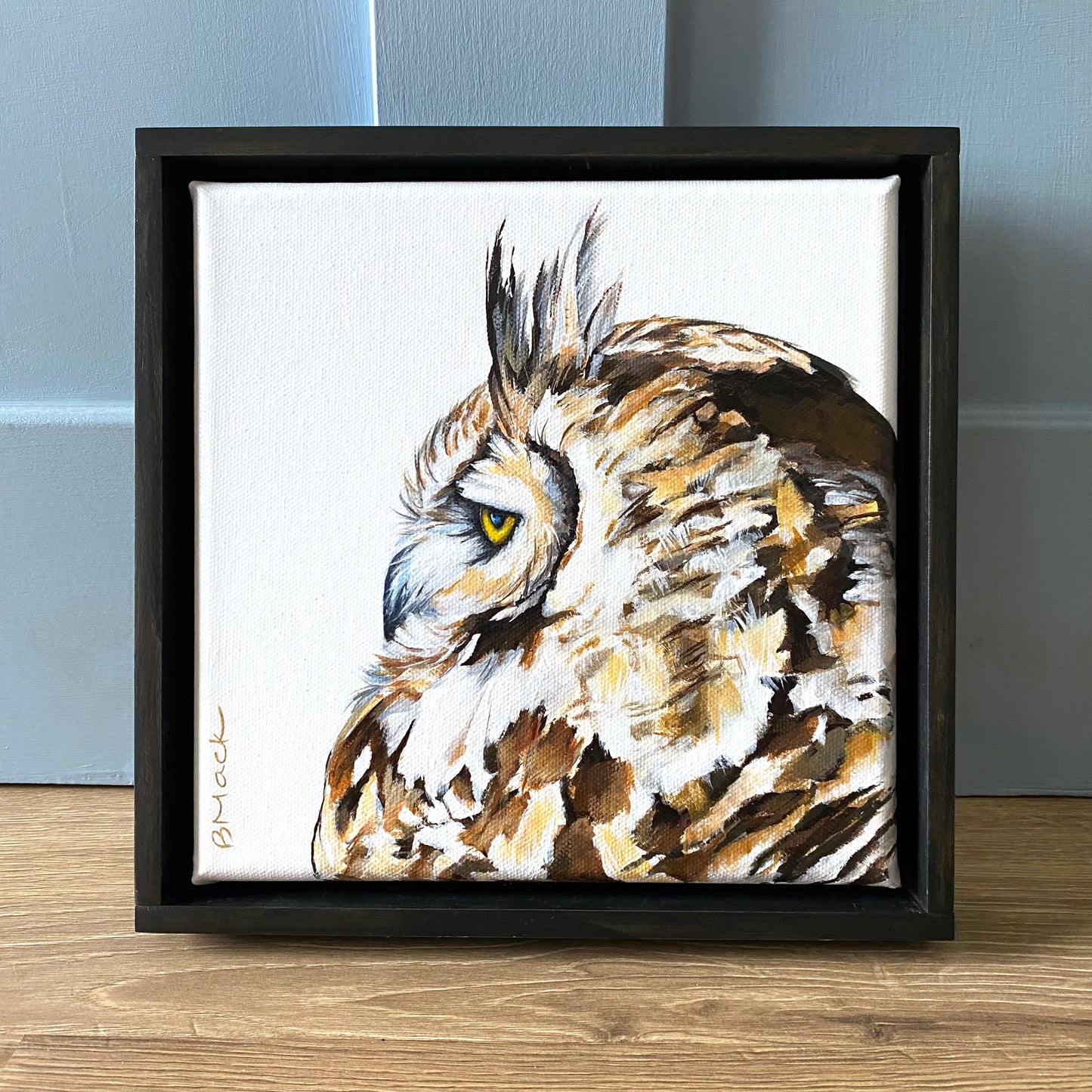 "WATCHER" Framed Acrylic on Canvas, 8x8
