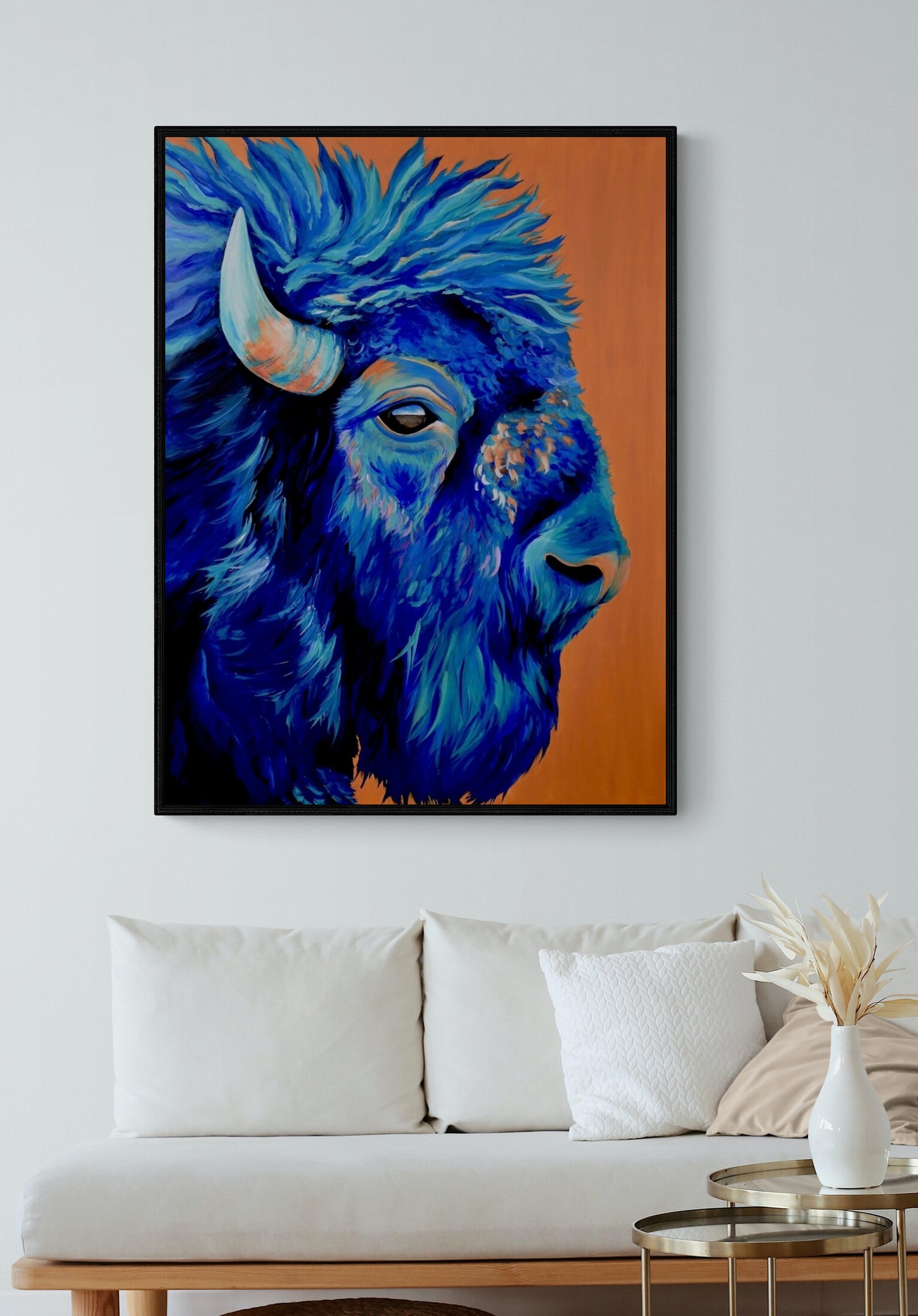 "BLUE PRAIRIE" Framed Acrylic Painting 36x48