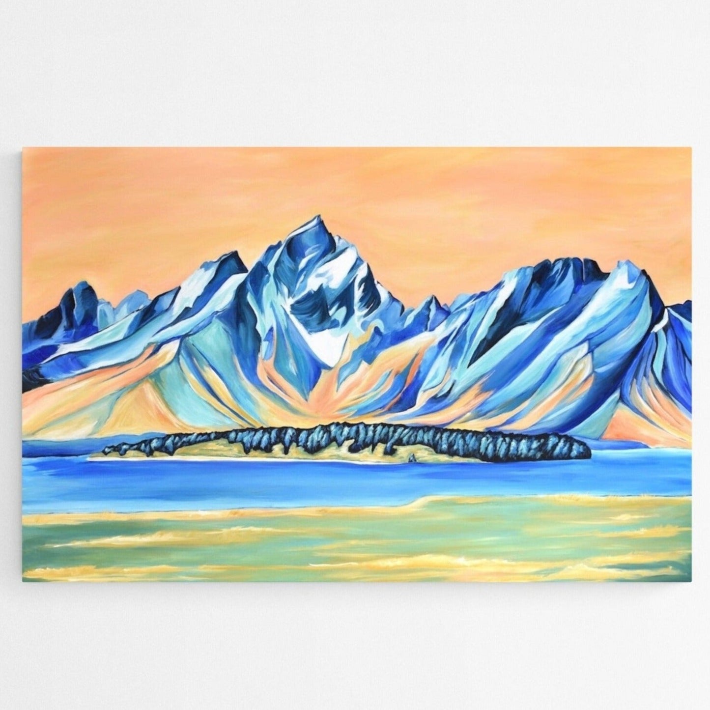 "GRAND RISING" Framed Acrylic Painting 60x40