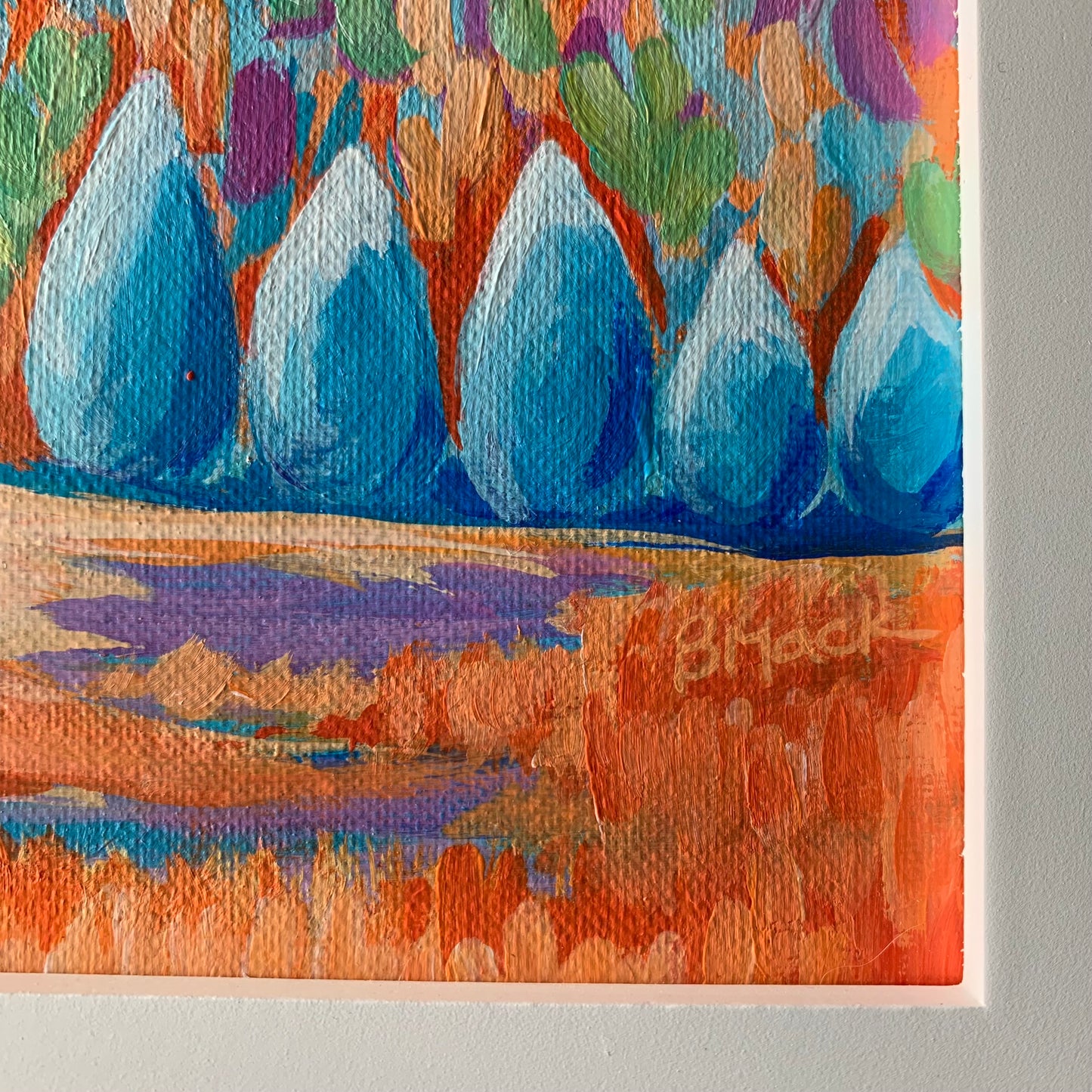 "OLD FAITHFUL" Framed Acrylic Painting 12x12