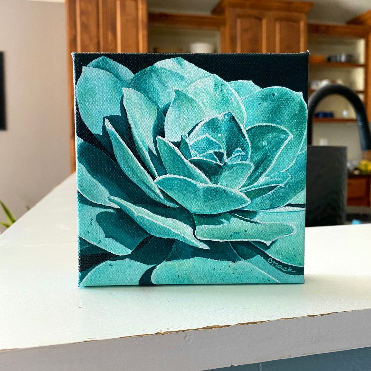 "BLOOMING BLUE" Acrylic Painting 5x5