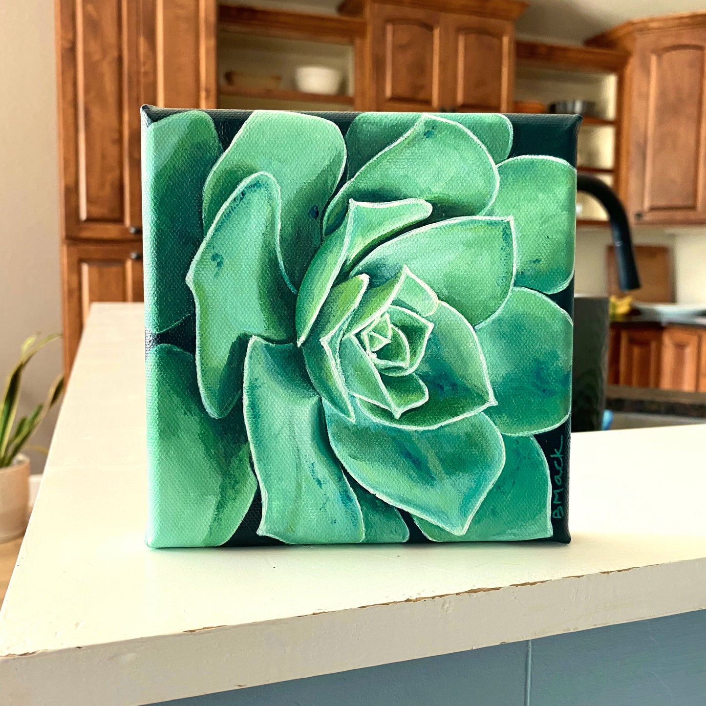 "FOREVER GREEN" Acrylic Painting 6x6