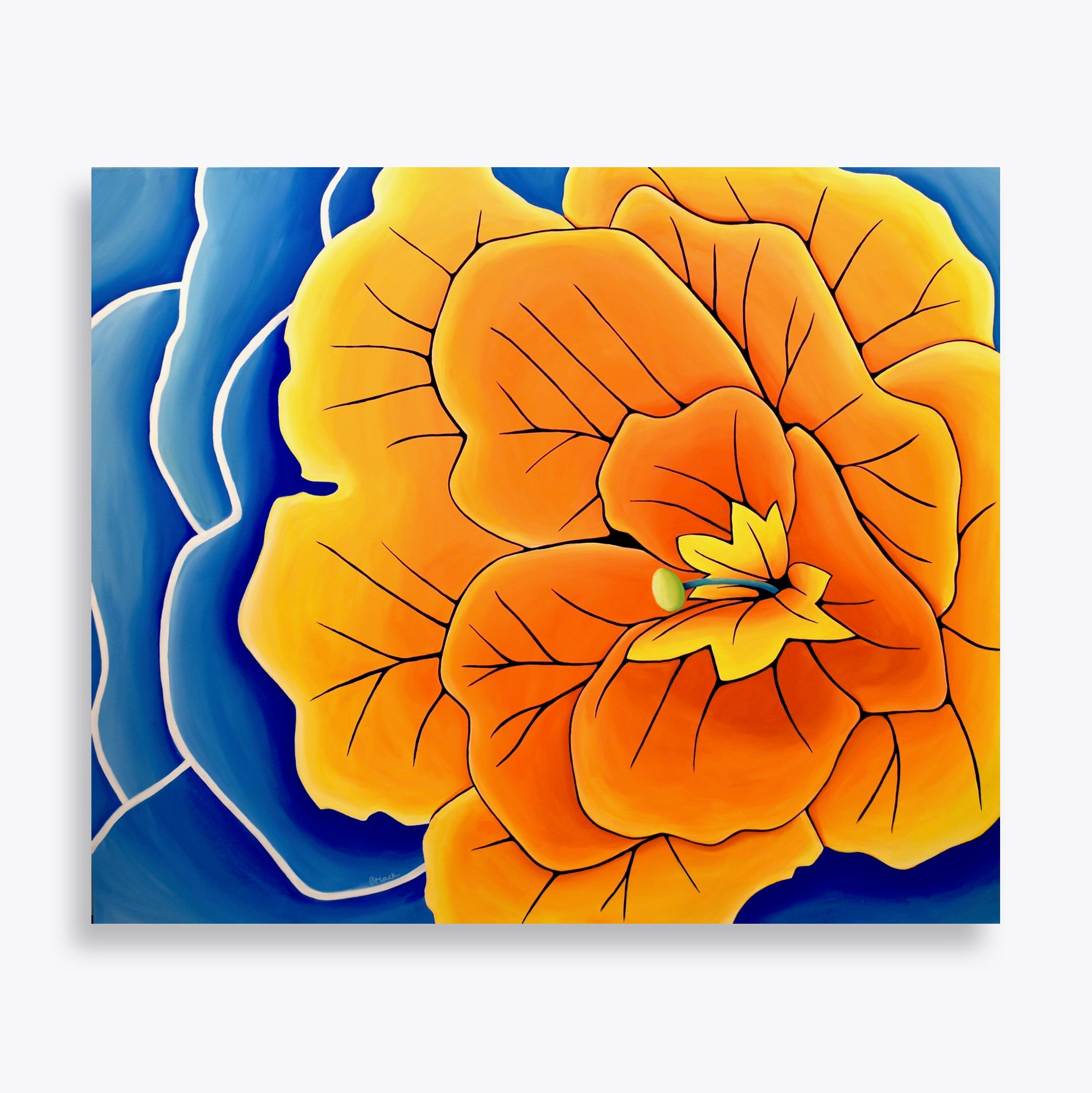 "REBIRTH" (Orange Primrose) Acrylic Painting 72x60