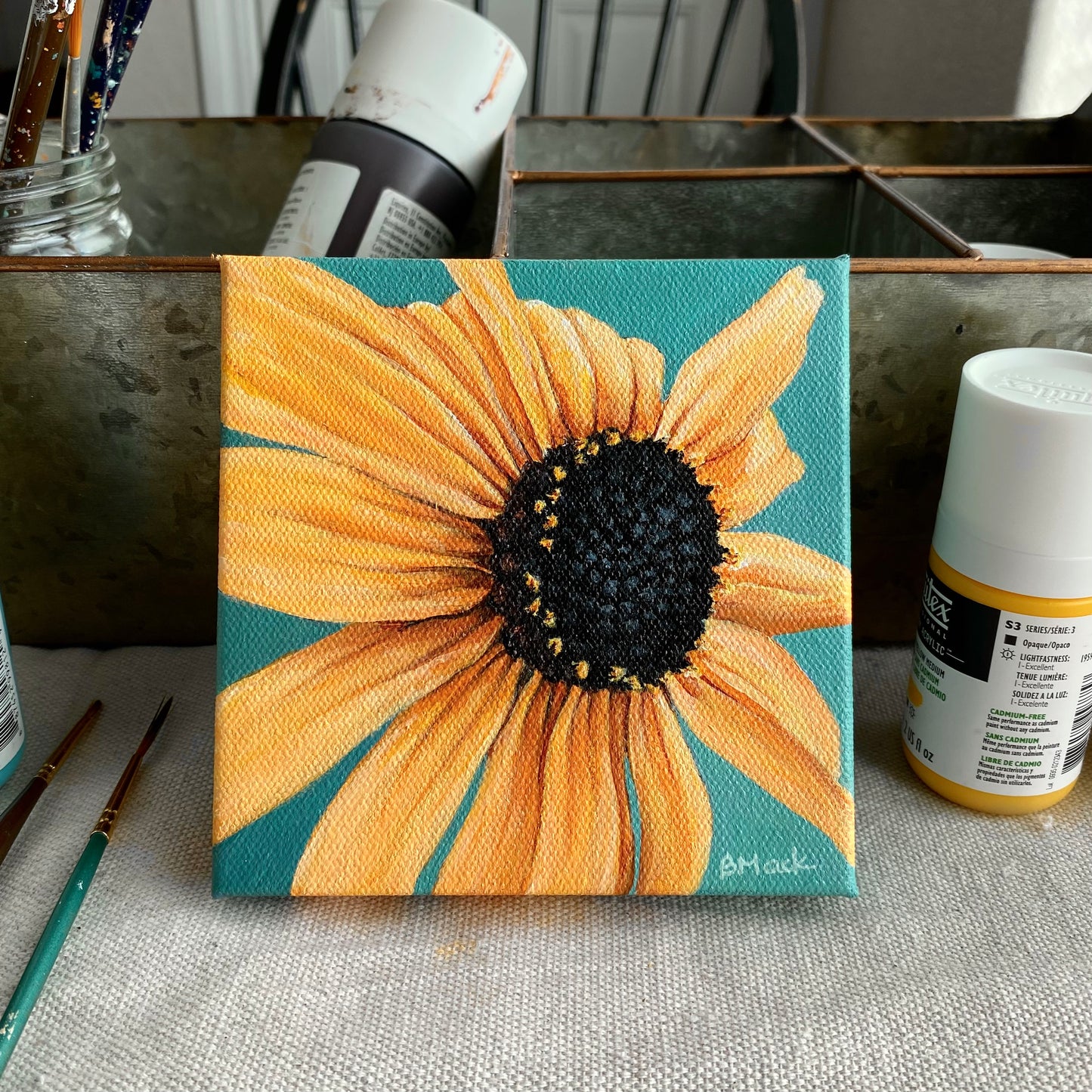 "SUMMER'S BLOOM" Acrylic Painting 5x5