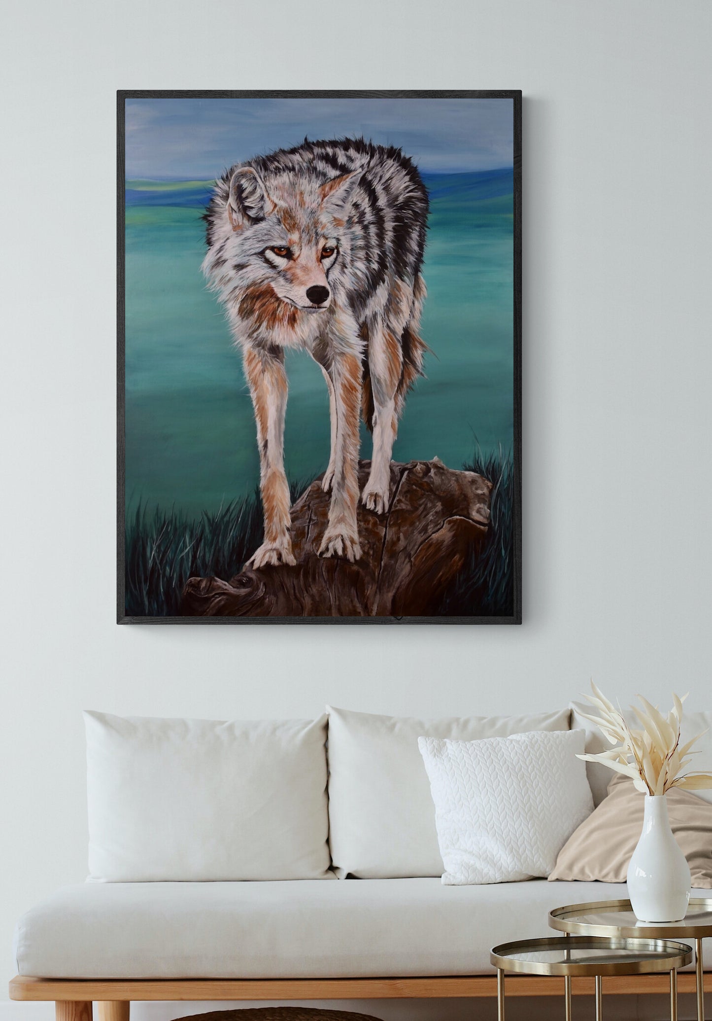 "SILENT HUNTER" Framed Acrylic Painting 36x48